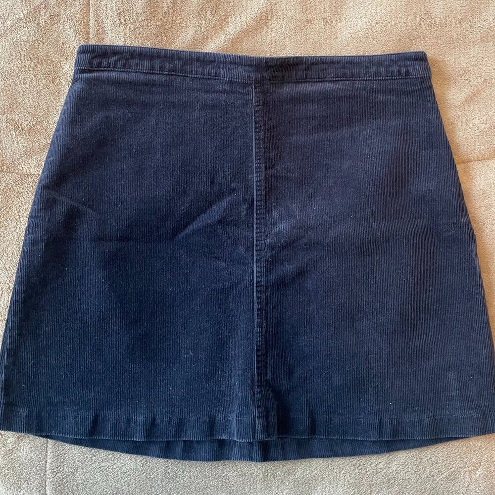 Navy Corduroy Pencil Skirt
